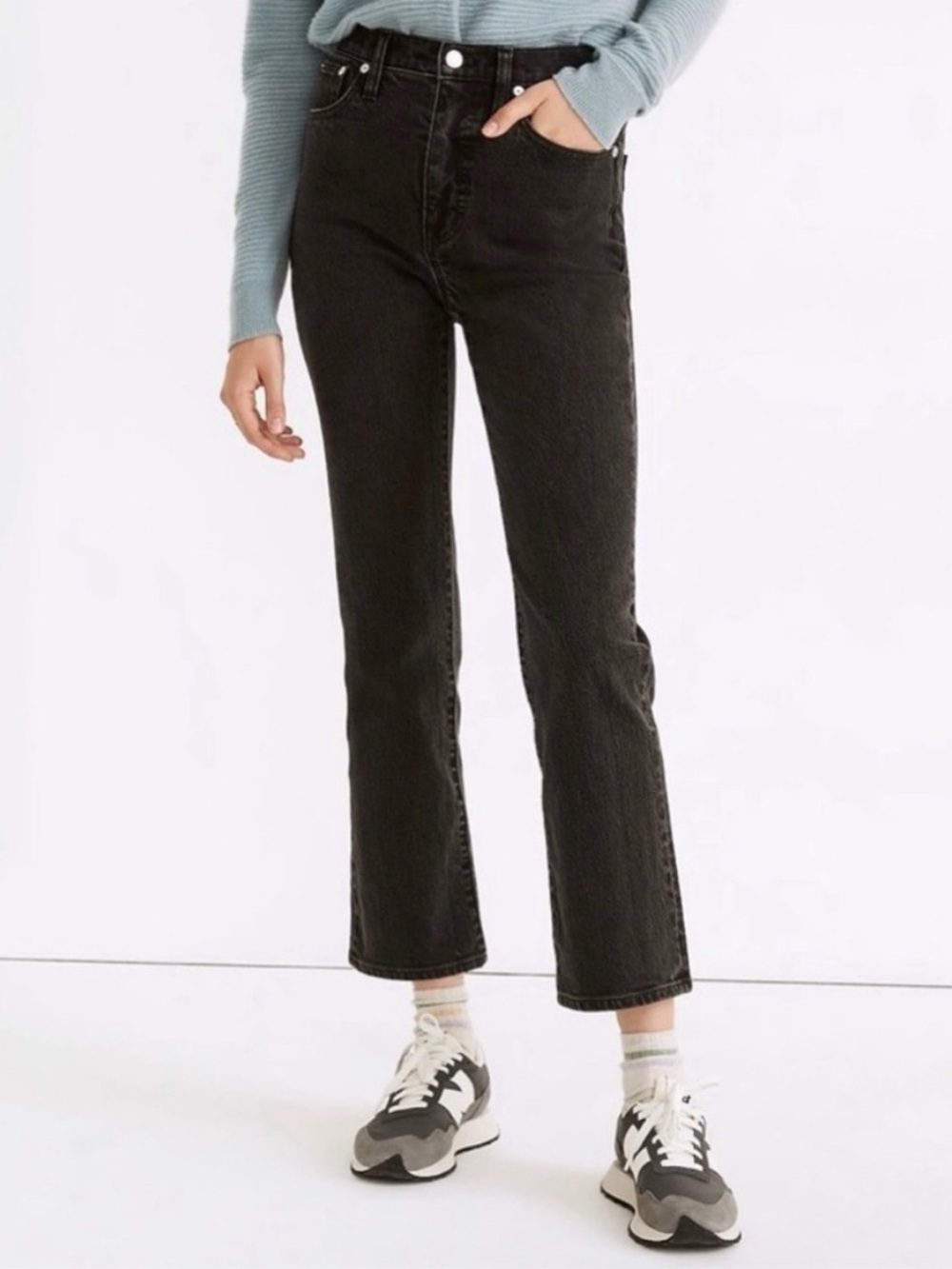 Madewell Black Boot-Cut High-Rise Jeans
